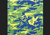 Famous Green Paintings - Camouflage green blue yellow